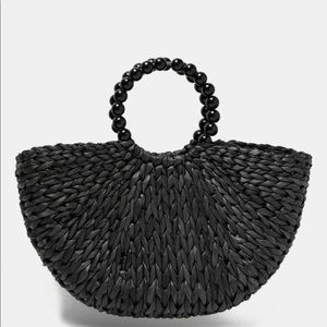 Raffia Crescent Shaped Bag